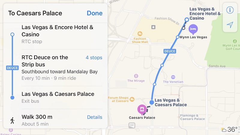 Apple Maps Transit Directions Now Available in Las Vegas and Western Nevada